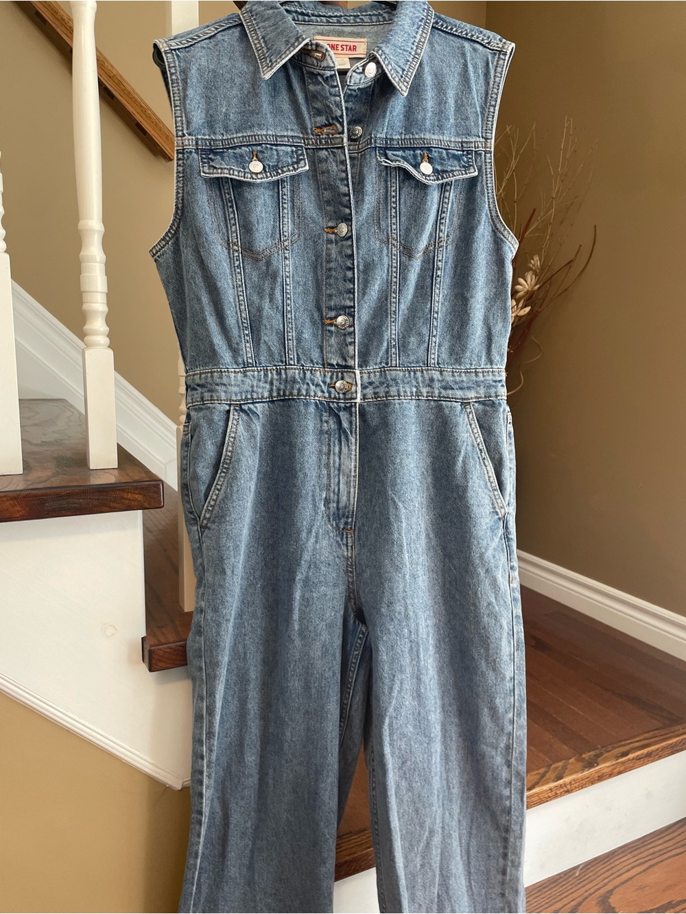 Blue Denim Sleeveless Jumpsuit - New Star